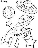 Spacey Shapes coloring page