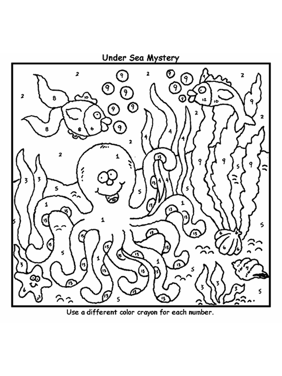Octopus Color by Number coloring page