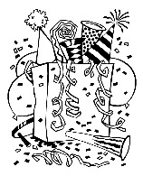 New Year&#39;s Bag of Fun coloring page