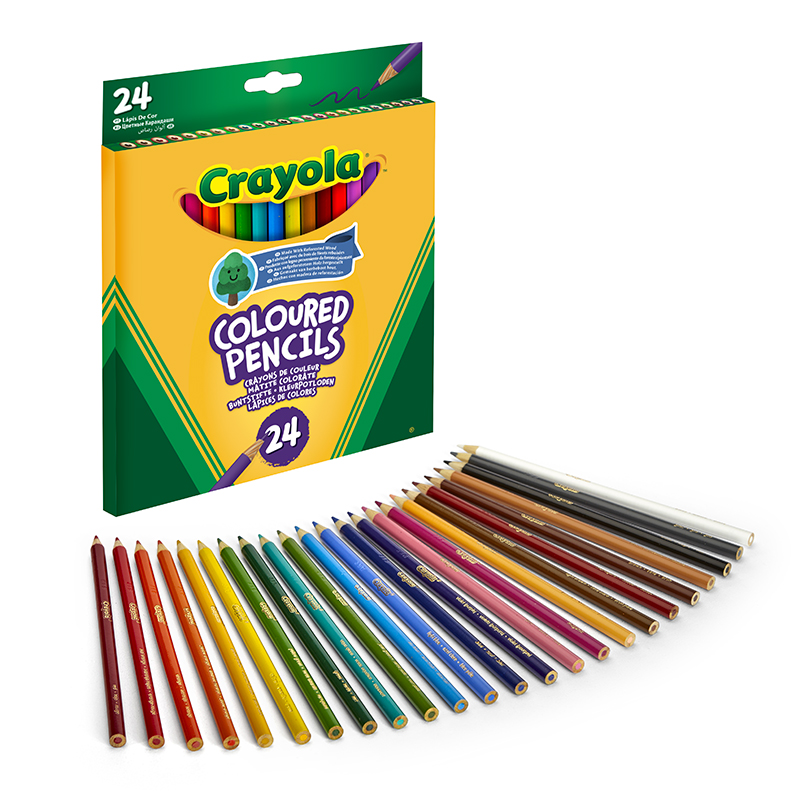 Grassetto e luminoso 24 MATITE Crayola Matite Colorate Scaffale Pull 