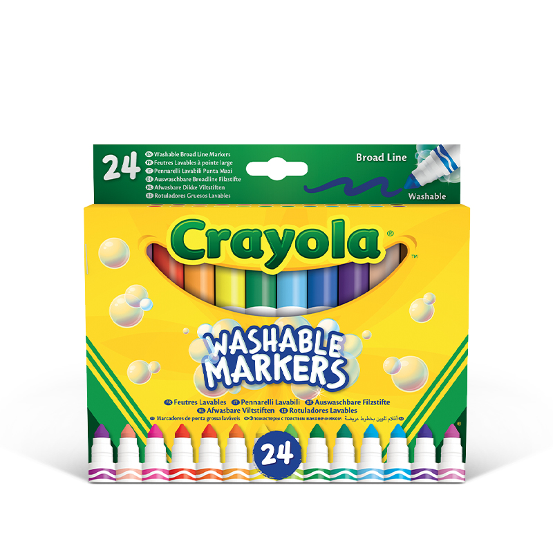 confezione da 24 Crayola colori del mondo Lavabile Marcatori-Maxi punta di feltro 3+ 
