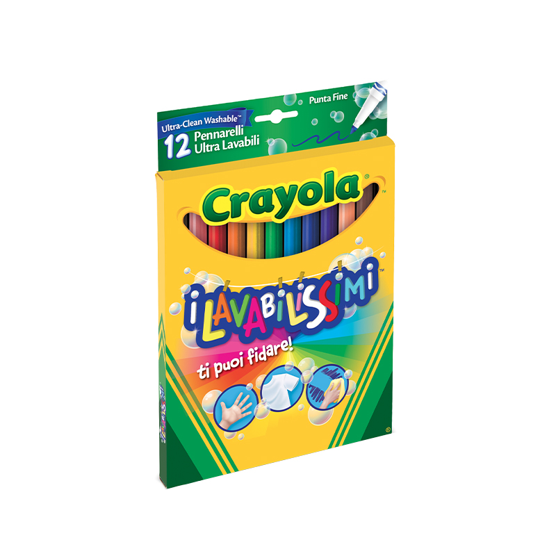 12 pennarelli "i lavabilissimi" punta maxi colori TROPICALI Crayola CRAYOLA 