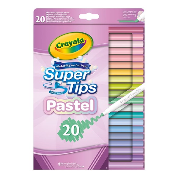 Pastel - Super Tips - 20 Pennarelli Lavabili Punta Media
